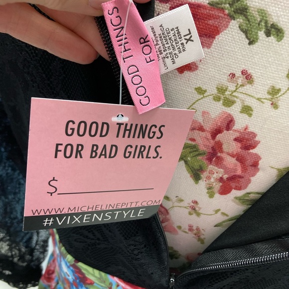 Vixen Vintage Blue and Red Floral Romantique Swing Dress - Picture 6 of 6